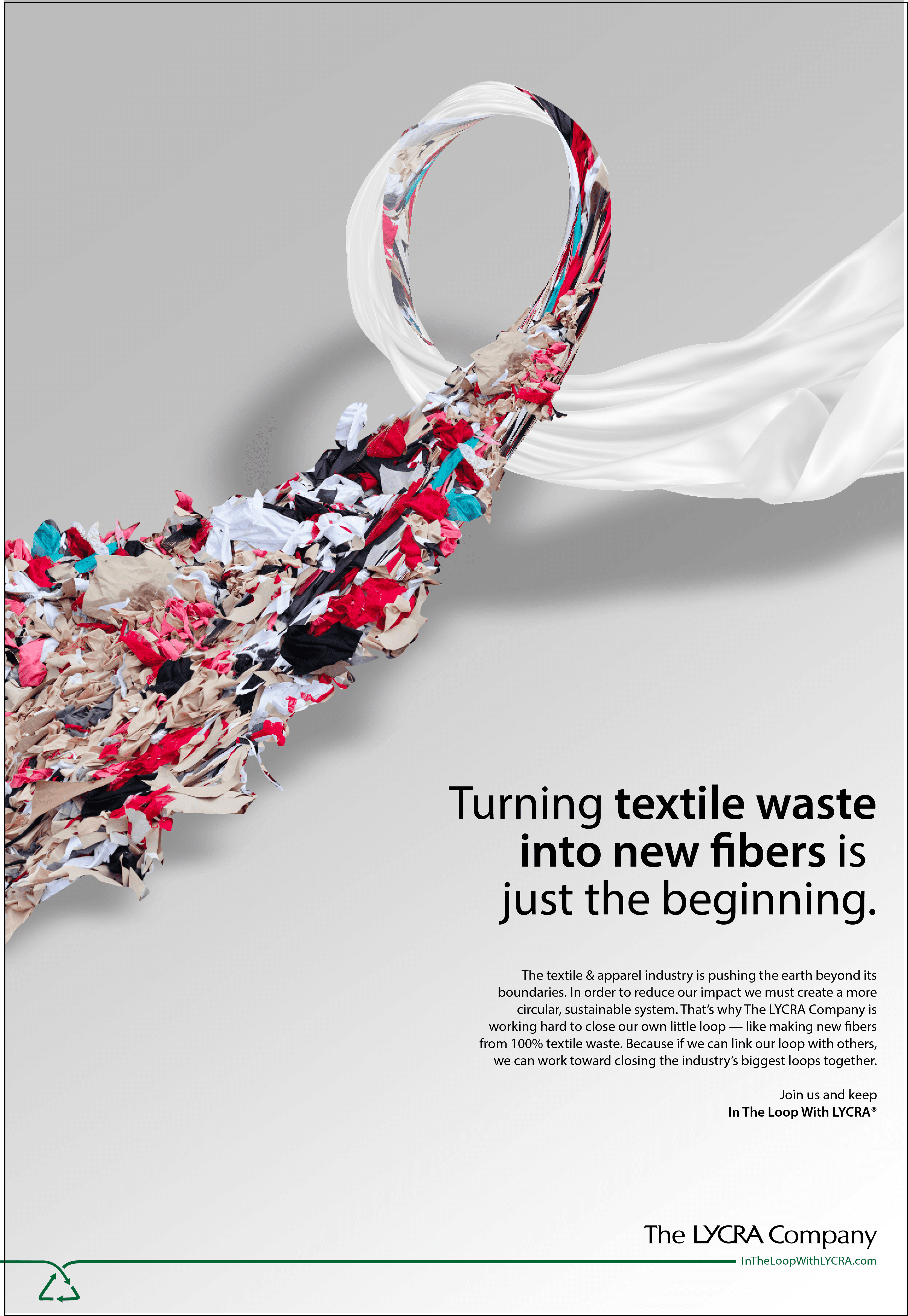 LYCRA textile waste reduction campaign ad